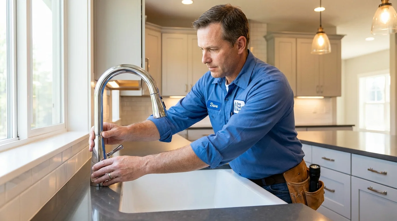 Kitchen faucet installation by Johns Plumbing LLC in Sequim