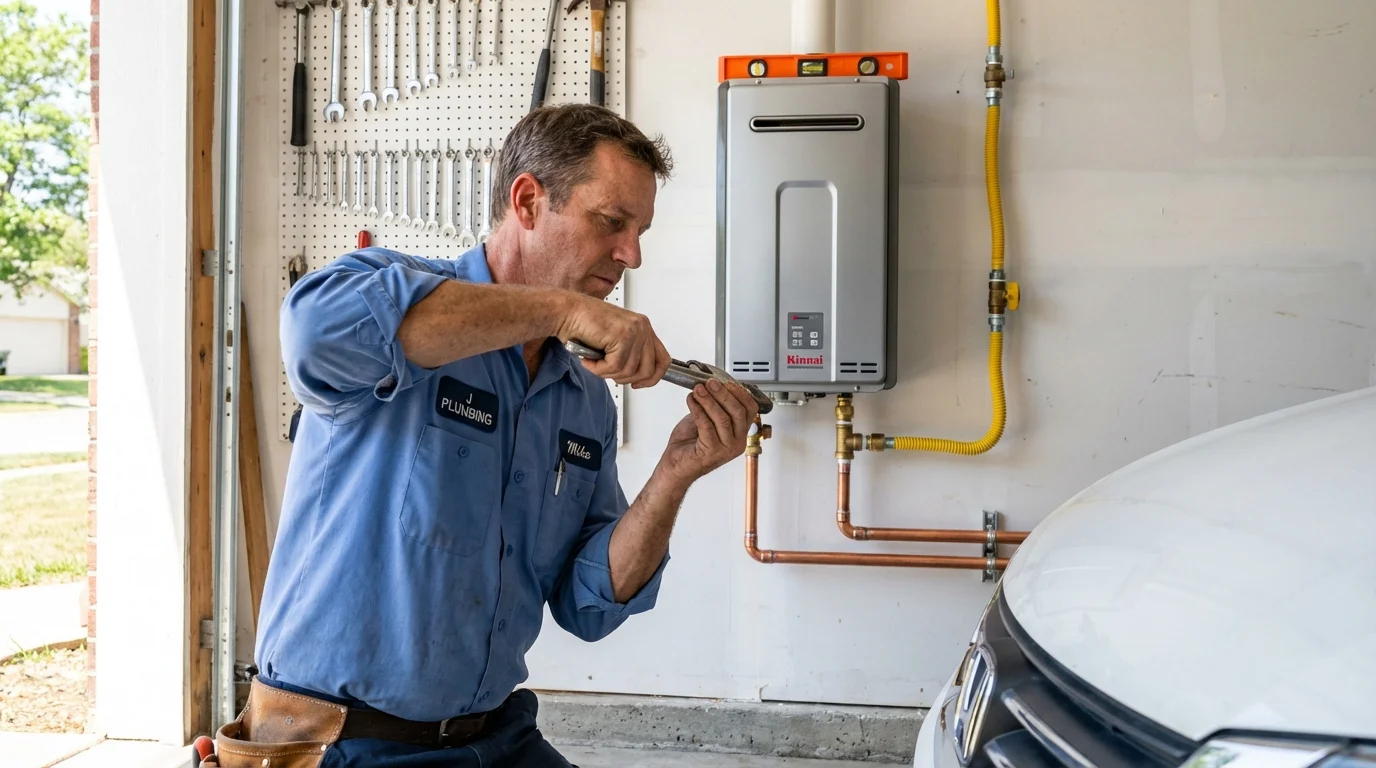 Tankless water heater installation by a Johns Plumbing LLC plumber in Sequim